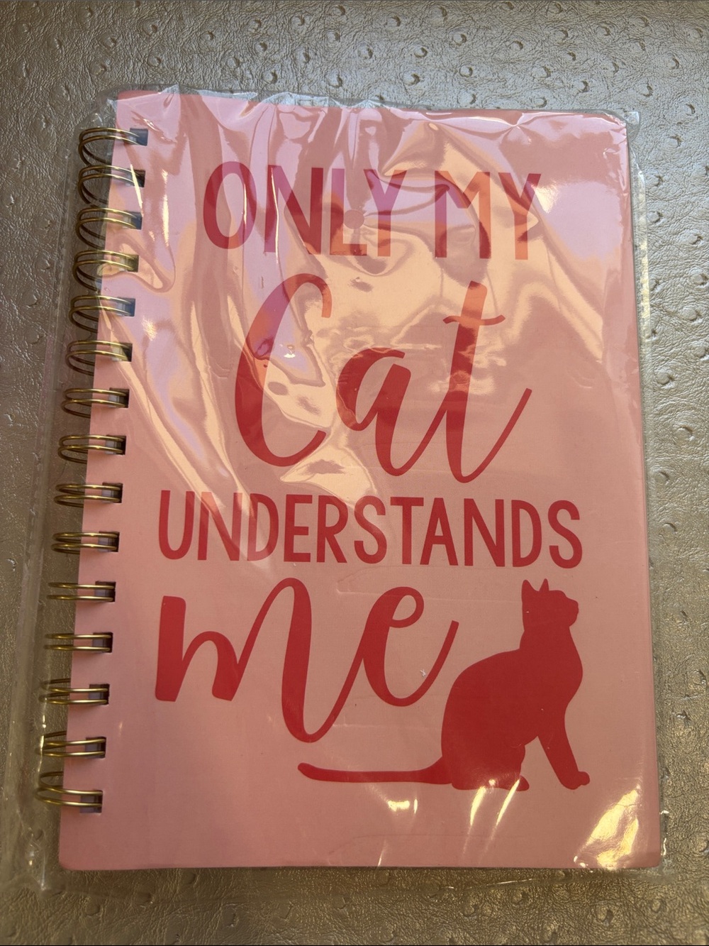 Pink Cat-Themed Spiral Notebook - "Only My Cat Understands Me"